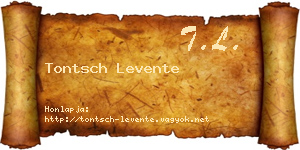 Tontsch Levente névjegykártya